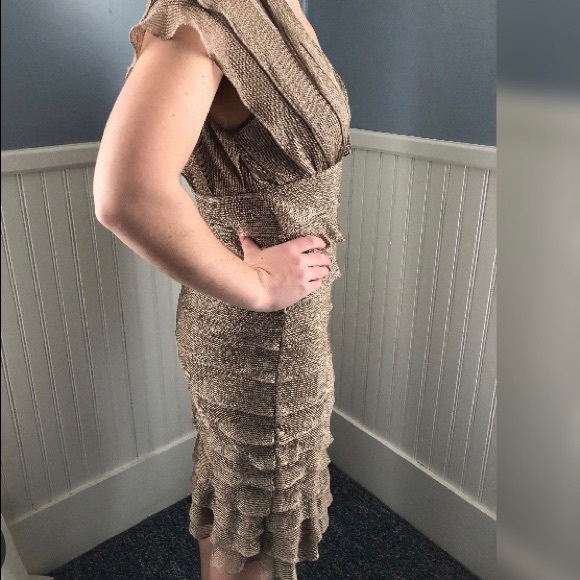 Gold Ruffle Dress - Picture 4 of 5